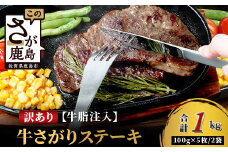 【訳あり】牛さがり ハラミ ステーキ 1kg (100g×10枚) (牛脂注入) 大容量 柔らかさと溢れる旨さが自慢のお肉 牛肉 ステーキ ハラミ 訳あり品 冷凍肉 加工肉 佐賀県 鹿島市 B-852
