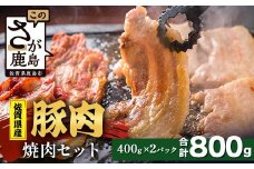 【配送月指定対応可】佐賀県産 豚肉 焼肉セット 400g×2（合計800g）B-867 お肉 豚 肉 焼き肉 やきにく 年内発送 年末配送 ロース バラ スライス