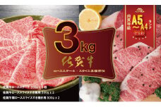 佐賀牛 ステーキ・スライス 肉 セット（3,000g） A5～A4 ランク すき焼き しゃぶしゃぶ 高級 部位 ブランド 牛 中島精肉