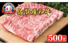 佐賀産和牛 黒毛和牛 ローススライス肉（500g） 潮風F