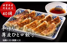 手作り薄皮ひと口餃子セット(各20個 X 2）（塩麹、黒豚）ぎょうざ 冷凍 食品