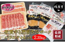 佐賀牛と肥前さくらポークバラエティセット(2,350g) ブランド肉 黒毛和牛 