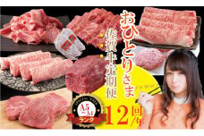 【定期便】 (連続12回)  佐賀牛 やまとフーズ 単身・おひとり様用 黒毛和牛 佐賀 ブランド牛 牛肉 A5～A4 