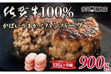 特製 佐賀牛100%ハンバーグ(150gx6個)計900g ブランド牛 佐賀牛 ジューシー  冷凍保存 ハンバーグ 焼くだけ ミンチ肉 国産 佐賀県産 黒毛和牛 おかず お惣菜 お肉 冷凍 送料無料 ブランド牛 人気 ランキング 高評価 牛 佐賀 佐賀県 小城市