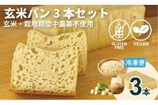 グルテンフリー ビーガン 玄米パン3本セット（玄米・栽培期間中農薬不使用）  グルテンフリー ヴィーガン 小麦粉 卵 乳製品 動物性油 砂糖不使用 ギフト 贈り物 佐賀 佐賀県 小城市 サンテカフェまる