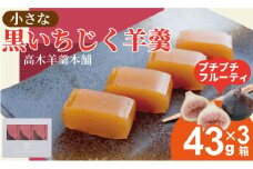 ちいさな 黒いちじく羊羹 小3本入り（43g x 3本） 高木羊羹本舗 和菓子 フルーツ 無花果 ようかん 小城羊羹 お茶 ミニサイズ 一口サイズ 小分け スポーツ ゆうパケット便
