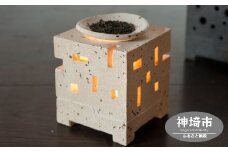 茶香炉 白 【手作り 陶器 インテリア お茶 癒し キューブ 四角 贈り物】(H038119)