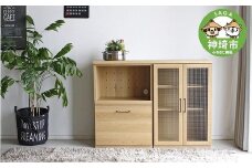 トラクト ガラス扉＋OP引出＋120天板 NA 【食器 キャビネット 家具 国産 組み合わせ 収納家具 完成品】(H060154)