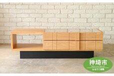 サモア コレクションテーブル 【リビング センター ガラス 北欧 ナチュラル 引出し 収納付き おしゃれ 開梱設置 梱包材引き取り 完成品】(H062190)