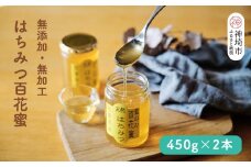 国産はちみつ(神埼産)百花蜜 450g×2 【贈り物 黄金色 自家製 疲労回復 美容 栄養 花の蜜 純粋 九州産】(H050116)