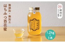 国産はちみつ(神埼産)百花蜜 1.2kg 【贈り物 黄金色 自家製 疲労回復 美容 栄養 花の蜜 純粋 九州産】(H050124)