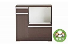 スライス (マイズ)90カウンターレンジ BR 【カウンター キッチン収納 レンジ収納 家具 国産 台所用品 食器収納】(H060446)