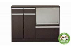 スライス (マイズ)120カウンターレンジ BR 【カウンター キッチン収納 レンジ収納 家具 国産 台所用品 食器収納】(H060447)