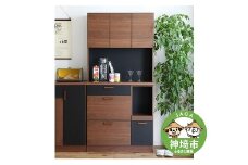 モデロ 90キッチンボード BR_BK 【食器棚  食器 ダイニングボード 家具 国産 家電収納庫 ダイニング】(H060456)