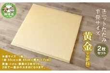 ユニットたたみ半畳サイズ2枚セット【黄金(こがね)】 【和紙表 撥水加工 変色しづらい 職人 本格派 やすらぎ ごろ寝 昼寝 国産 手作り】(H075109)