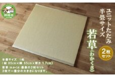 ユニットたたみ半畳サイズ2枚セット【若草(わかくさ)】 【和紙表 撥水加工 変色しづらい 職人 本格派 やすらぎ ごろ寝 昼寝 国産 手作り】(H075111)