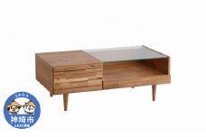 アルグ 100リビングテーブル 【リビング  木目 ガラス センター 無垢  家具 国産 ライトブラウン】(H060308)