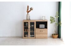 トラクト ガラス扉＋OP引出＋120天板 SN 【食器 キャビネット 家具 国産 組み合わせ 収納家具 完成品】(H060522)