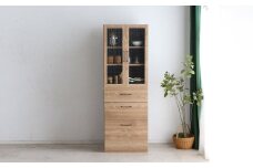トラクト ガラス扉＋チェスト SN 【食器 キャビネット 家具 国産 組み合わせ 収納家具 完成品】(H060523)