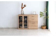 トラクト ガラス扉＋チェスト＋120天板 SN 【食器 キャビネット 家具 国産 組み合わせ 収納家具 完成品】(H060524)