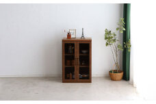 トラクト ガラス扉+60天板 WN 【家具 国産 組み合わせ 収納家具 完成品】(H060533)