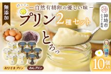 本間農園の無添加プリン2種 10個セット 【スイーツ 平飼い 無添加 有精卵 ミルン牧場 牛乳 プリン県 プリンマップ】(H073113)