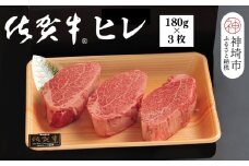 佐賀牛ヒレ(180g×3枚)【佐賀牛 ブランド牛 国産牛 フィレ お祝い ご褒美 真空パック ふるさと納税】(H107101)