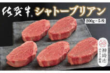 佐賀牛シャトーブリアン(200g×5枚)【佐賀牛 ブランド牛 国産牛 記念日 お祝い ご褒美 真空パック ふるさと納税】(H107110)