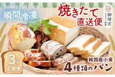 【3カ月定期便】4種類のパン焼きたての味直送便【瞬間冷凍 食パン 純国産 佐賀県産 厳選素材 こだわり製法】(H111102)