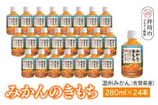 みかんのきもち 280ml ペットボトル×24本入り【みかんジュース 飲みきりサイズ 天然 果汁100％】(H116227)