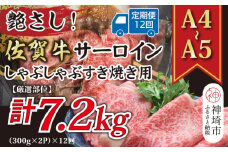 【12か月定期便】艶さし！【厳選部位】【A4～A5】佐賀牛サーロインしゃぶしゃぶすき焼き用 600g(300g×2P)×12回【肉 牛肉 ブランド牛 黒毛和牛 お祝い ご褒美 ふるさと納税】(H112207)