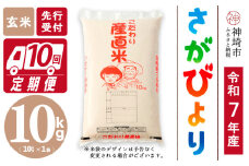 【令和7年産 新米先行受付】さがびより 玄米 10kg【10ヶ月定期便】【さがびより 玄米 10kg お米 おいしい ランキング 人気 国産 佐賀県産 ブランド 地元農家】(H061662)