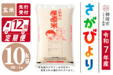 【令和7年産 新米先行受付】さがびより 玄米 10kg【12ヶ月定期便】【さがびより 玄米 10kg お米 おいしい ランキング 人気 国産 佐賀県産 ブランド 地元農家】(H061663)