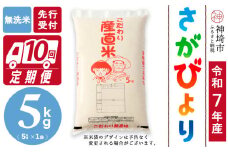 【令和7年産 新米先行受付】さがびより 無洗米 5kg【10ヶ月定期便】【さがびより 無洗米 5kg お米 おいしい ランキング 人気 国産 佐賀県産 ブランド 地元農家】(H061710)