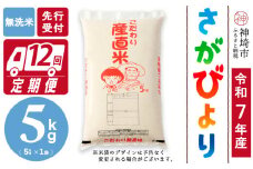 【令和7年産 新米先行受付】さがびより 無洗米 5kg【12ヶ月定期便】【さがびより 無洗米 5kg お米 おいしい ランキング 人気 国産 佐賀県産 ブランド 地元農家】(H061711)