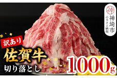 【10月発送】【訳あり】佐賀牛切り落とし1,000g【 冷凍 小分け 訳あり 訳アリ わけあり 肉 人気 規格外 不揃い 佐賀牛 A5 A4 黒毛和牛 国産 a5 a4  佐賀県 神埼市 500g × 2パック 合計 1kg 】(H106182)