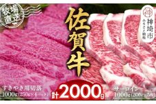 佐賀牛 サーロインステーキ200g×5枚計1000g すきやき用切落250g×4パック計1000g【佐賀牛 サーロイン ステーキ すきやき 切落し 高級部位 赤身肉 霜降り 小分け】(H122124)