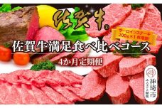【4か月連続定期便】【期間限定！生活応援＆レビュー投稿で特典】佐賀牛満足食べ比べコース★レビューキャンペーン対象★【佐賀牛 霜降り 極上 堪能 贅沢 ブランド牛 和牛 上品 ステーキ サーロイン しゃぶしゃぶ すき焼き 特選ローススライス ローストビーフ 逸品 サシ】(H996P114)