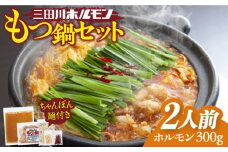 行列店のできる人気店のもつを使った自慢のもつ鍋セット(２人分）【三田川ホルモン専門店】[FAC002]