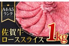【全国トップクラスの黒毛和牛】A4 A5 佐賀牛ローススライス 1kg 合計1,000g 【ミートフーズ華松】[FAY005]