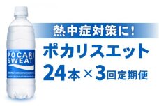 【熱中症対策】＜3回定期便＞500ml 1箱（24本）×3回 ポカリスエット ランニング スポーツドリンク ポカリ スポーツ 水分補給 スポーツ飲料【大塚製薬】 [FBD006]