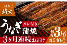 お店と変わらない味！？ふっくらジューシーのこだわりうなぎ【3回定期便】国産うなぎ蒲焼 3枚セット【丸安】 [FAD006]
