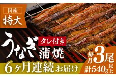 お店と変わらない味！？ふっくらジューシーのこだわりうなぎ【6回定期便】国産うなぎ蒲焼 3枚セット【丸安】 [FAD007]