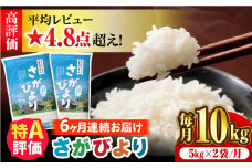 〈受付一時停止中〉【10kg✕6回定期便】【令和5年産】さがびより 計60kg（5kg✕2袋）6回定期便 吉野ヶ里町/増田米穀 [FBM007]