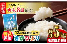 〈受付一時停止中〉【5kg✕12回定期便】【令和5年産】さがびより 計60kg（5kg✕12回）吉野ヶ里町/増田米穀  [FBM004]
