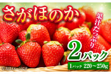 【糖度が高くて甘みたっぷり！】【1月より順次発送】さがほのか 220~250g×2【ブイマート・幸ちゃん】吉野ヶ里町[FAL004] 