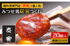お店でダントツ人気のこだわりつくね！【鶏料理専門店「炭寅」で１番人気】みつせ鶏つくね20個セット 吉野ヶ里町/炭寅コーポレーション [FCI009]