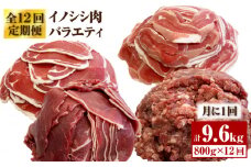 ≪脊振ジビエ≫イノシシ肉バラエティ12回定期便 総量9.6kg【ブイマート・幸ちゃん】 [FAL058]