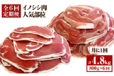 【6回定期便】≪脊振ジビエ≫イノシシ肉人気部位 総量4.8kg【ブイマート・幸ちゃん】 [FAL060]