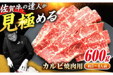 佐賀牛 焼肉用カルビ600g 【国内トップクラスの黒毛和牛】 A4 A5【レビューキャンペーン開催中！】| やきにく 焼肉 かるび カルビ 牛肉 冷凍 | 吉野ヶ里町/ミートフーズ華松 [FAY048]